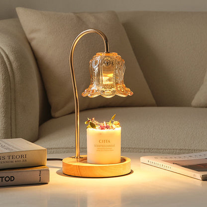 Frendorf | ValoraGlow Tischlampe | Modernes Holzdesign | Maiglöckchen-Stil | 1-flammig & Dimmbar