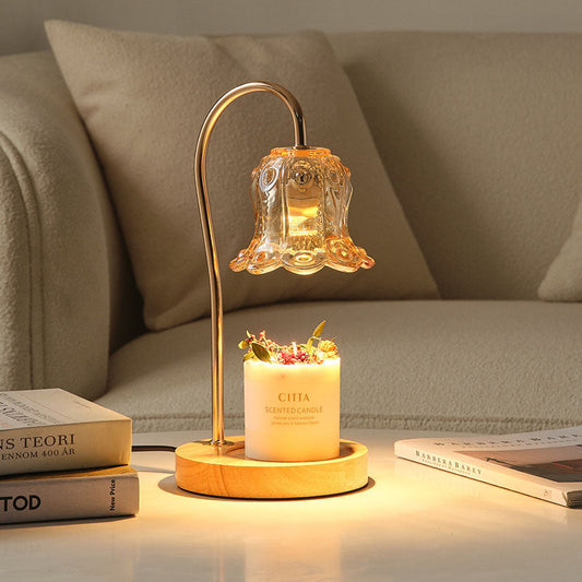 Frendorf | ValoraGlow Tischlampe | Modernes Holzdesign | Maiglöckchen-Stil | 1-flammig & Dimmbar