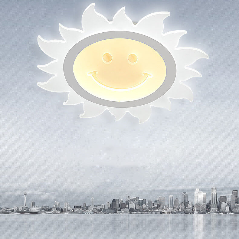 Frendorf | SunnyGlow Smiley LED Deckenleuchte | Cartoon Design | Warm- & Weißlicht | Dimmbar | Kinderzimmer