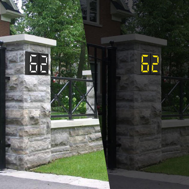 Frendorf | LumenSign Solar LED Wandleuchte | Türschild mit RGB-Beleuchtung | Außenleuchte | Modernes Design