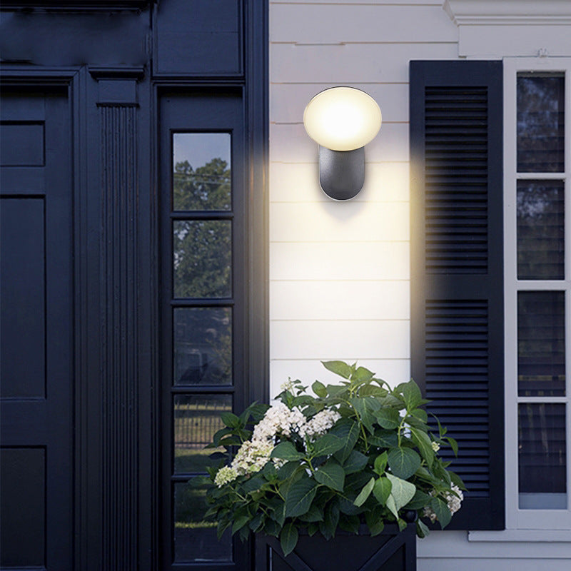 Zeitgenössische industrielle wasserdichte Aluminium-PC runde Schirm-LED-Wandlampe für Garten