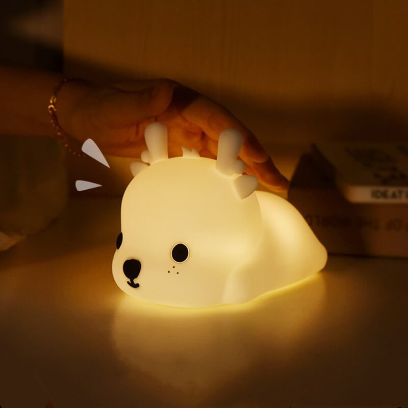 Kreative Reh-förmige Silikon LED USB Aufladbare Nachtlicht Tischlampe