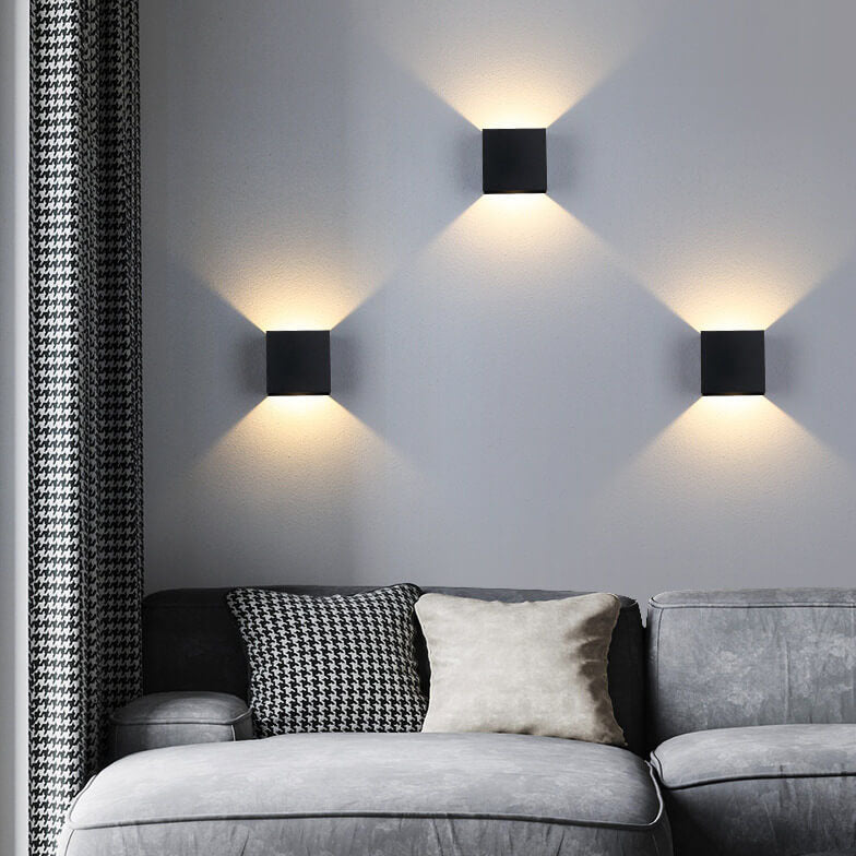Moderne Minimalistische Quadratische Aluminium LED Wandleuchte
