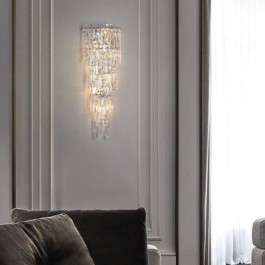 Frendorf | Lustrevia Kristall Wandleuchte | Luxus Design | Quasten aus Kristall | LED 1-Licht | Wohnzimmerlicht