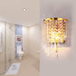 Moderne Luxus Halbrunde Achteck Perlen Edelstahl Kristall 1-Licht Wand Sconce Lampe Für Wohnzimmer