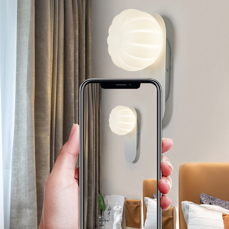 Moderne Einfachheit PE Kürbisform Eisen 1-Licht Wandleuchte Lampe Für Schlafzimmer