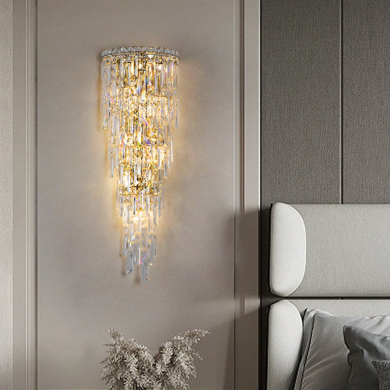 Frendorf | Lustrevia Kristall Wandleuchte | Luxus Design | Quasten aus Kristall | LED 1-Licht | Wohnzimmerlicht