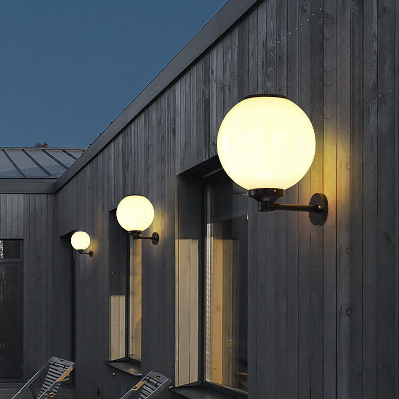 Moderne Outdoor Solar Runde Ball Wasserdichte LED Wandleuchte lampe