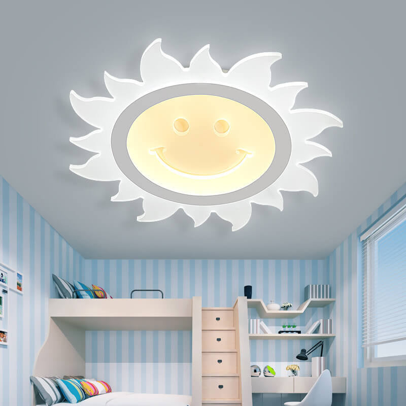 Frendorf | SunnyGlow Smiley LED Deckenleuchte | Cartoon Design | Warm- & Weißlicht | Dimmbar | Kinderzimmer