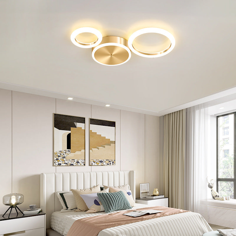 Frendorf | AurumGlow LED Deckenleuchte | Modernes Golden Circle Design | Acryl Flush Mount | Luxus Beleuchtung