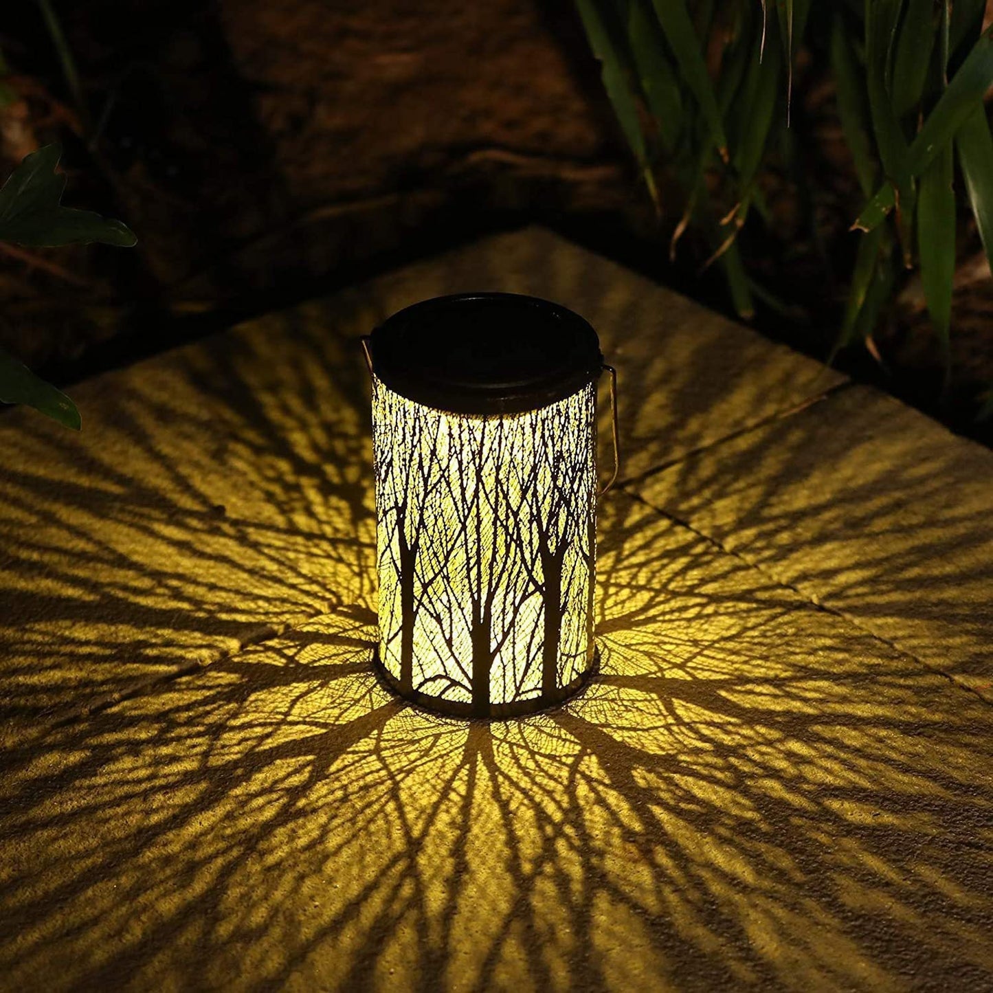 Frendorf | Lantura Art Déco Solar-Laterne | Zylinder-Design | Eisen & LED | Gartenbeleuchtung