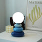Frendorf | Pebluxe Minimalistische LED Tischlampe | Keramik & Glas | USB-Anschluss | Elegante Beleuchtung für Zuhause & Büro