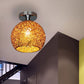 Frendorf | WeaveSphere Deckenleuchte | Skandinavisches Design | Geflochtene Kugel | 1-Licht | Perfekt für Flure und Wohnräume