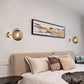 Zeitgenössische skandinavische runde Kugel Eisen Glas 1-Licht Wandlampe für Wohnzimmer
