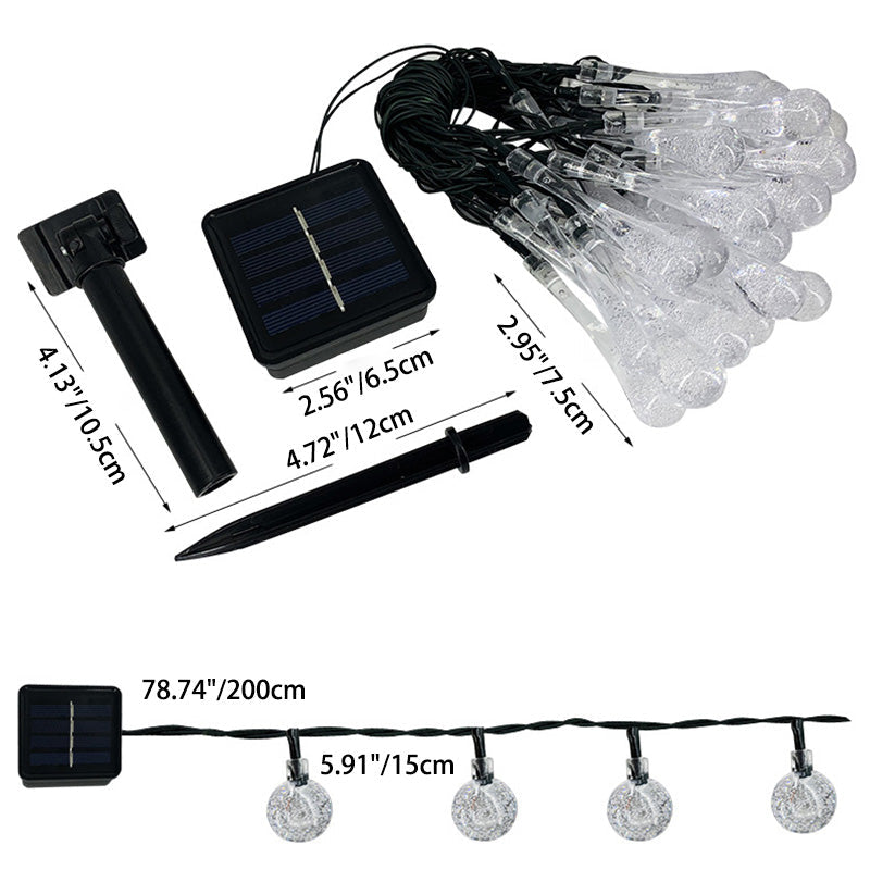 Frendorf | Moderne Art Deco wasserdicht Solar PVC Gummi Acryl Schnee Biene Ball Kristall Ball Tropfen LED Lichterkette Außenbeleuchtung für Garten