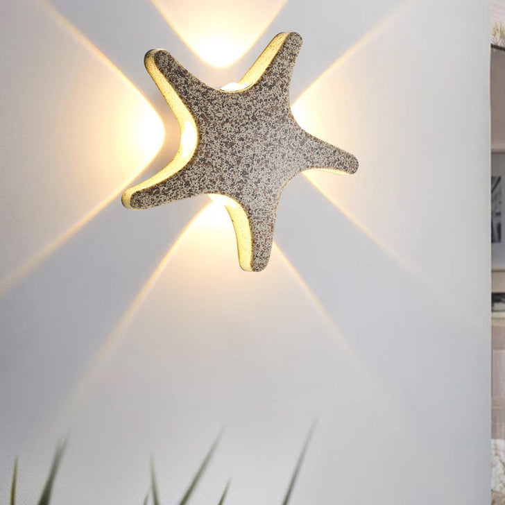 Zeitgenössische Einfachheit Aluminium Seestern Design LED wasserdichte Wandlaterne Lampe für Außenterrasse
