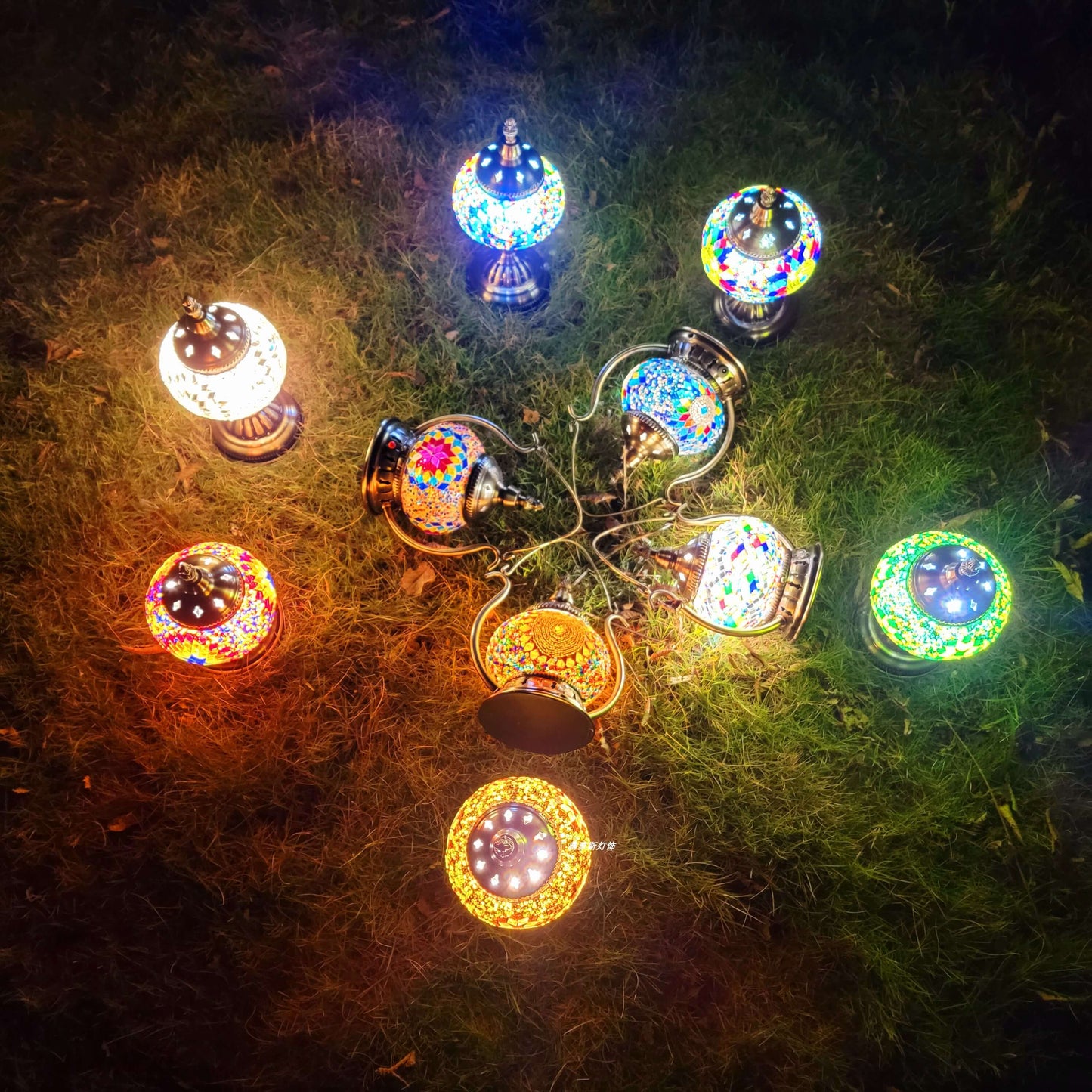 Marokkanische Buntglas runde Pot USB wiederaufladbare LED tragbare Tischlampe