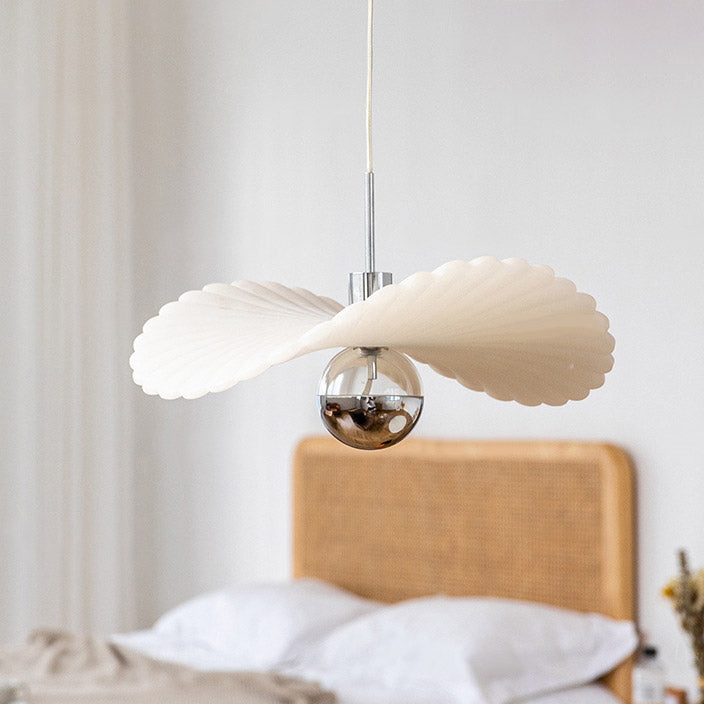 Frendorf | LotusGlow LED Pendelleuchte im Art-Deco-Stil | Gefalteter Harz-Lampenschirm | Elegantes Design für Wohnzimmer