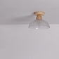 Frendorf | Logra Japanese Minimalist 1-Licht Semi-Flush Mount Deckenleuchte | Holz & Glas | Stimmungslicht | Deko für Zuhause