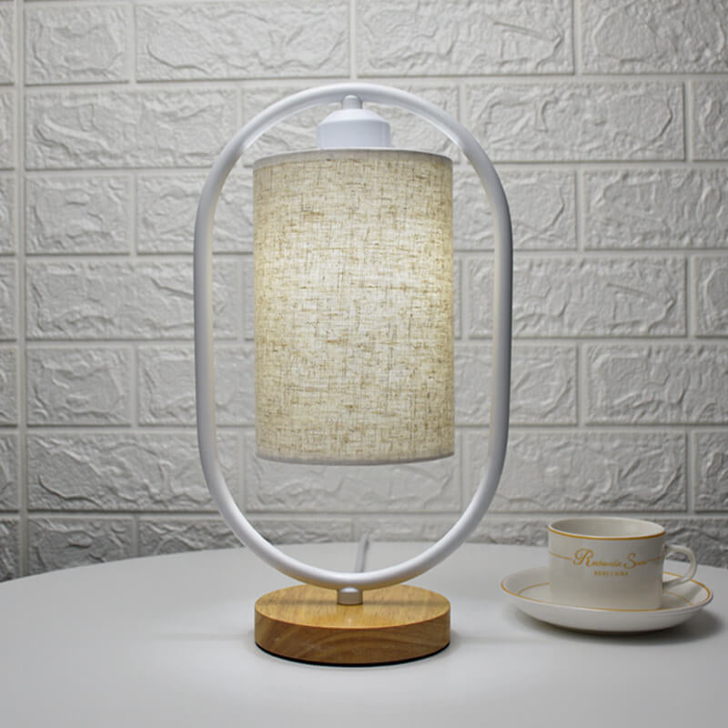 Frendorf | LinoLux Nordic Tischlampe | Dimmbar | Leinenschirm | LED Beleuchtung für Zuhause