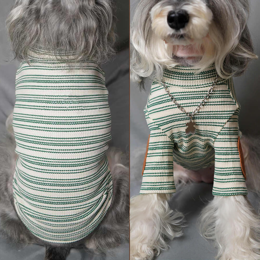 Chic Vintage Streifen Dehnbare Warme Hund Strickpullover