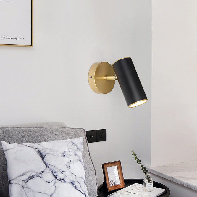 Moderne Einfachheit Plattierte Zylindrische Spotlicht 1-Licht Lese Wandleuchte Lampe