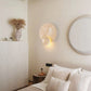 Frendorf | Travura Japanische Travertin-Wandleuchte | Runde LED-Lampe | Warmes Licht für Schlafzimmer | Stilvolles Design