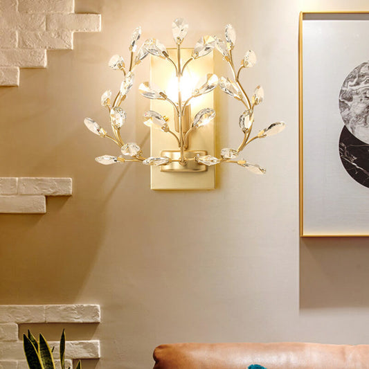 Frendorf | Luminis Wandleuchte | Luxus-Kristall-Design | Blattmotiv | 1-flammig & Modern