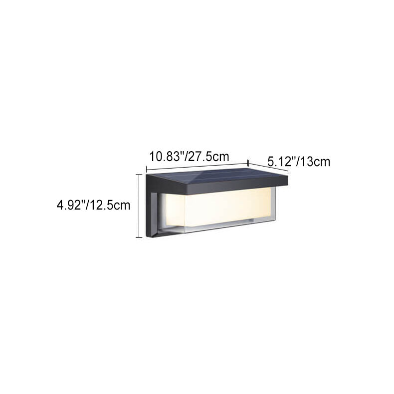 Modern Minimalist Solar Rechteck PC LED Außen Wandleuchte Lampe Für Außenpatio