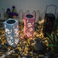 Solar Butterfly Rose Muster Hohle Säule LED Außen wasserdichte dekorative Lampe