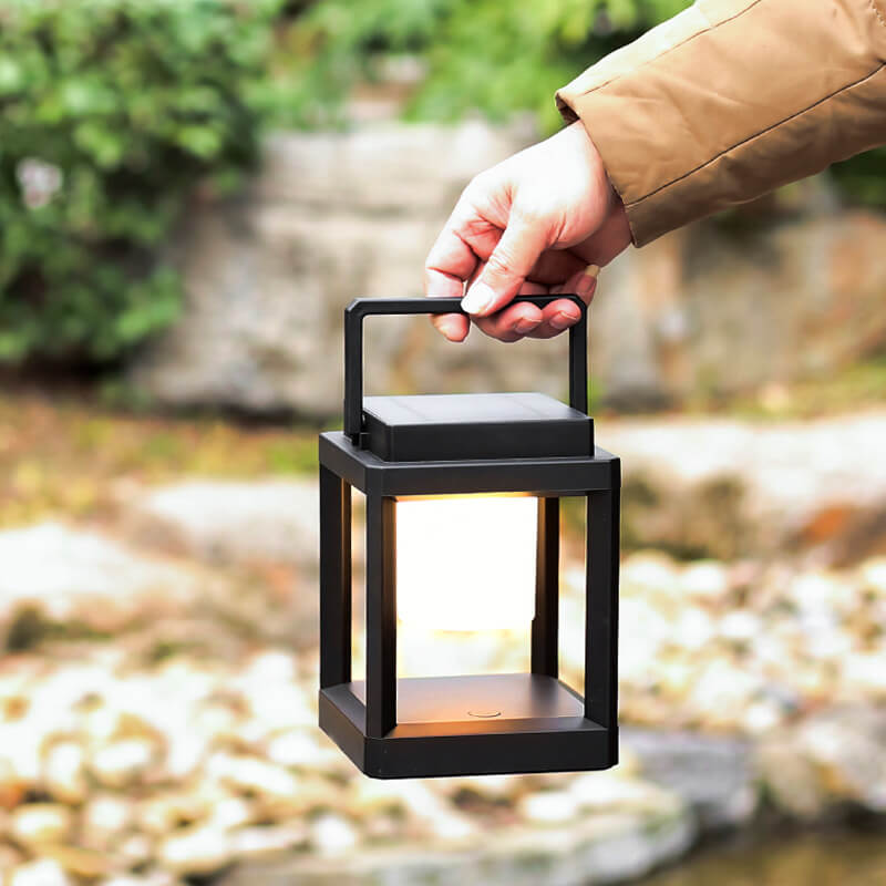 Outdoor Solar Camping Quadrat Tragbare Käfig LED Camping Landschaft Licht
