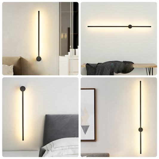 Moderne minimalistische Aluminium gerade Linie LED Wandleuchte Lampe für Wohnzimmer