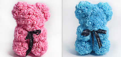 Frendorf | Valentinstag Geschenk Rose Bär Ewige Blume Rose Teddybär PE Schaum Bär 25cm Valentinstag