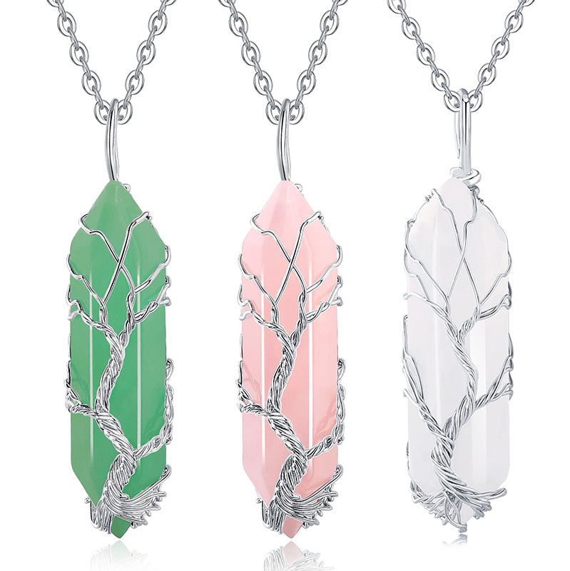 Frendorf | Stilvolle Kristall- und Lebensbaum-Edelsteinkette – Elara