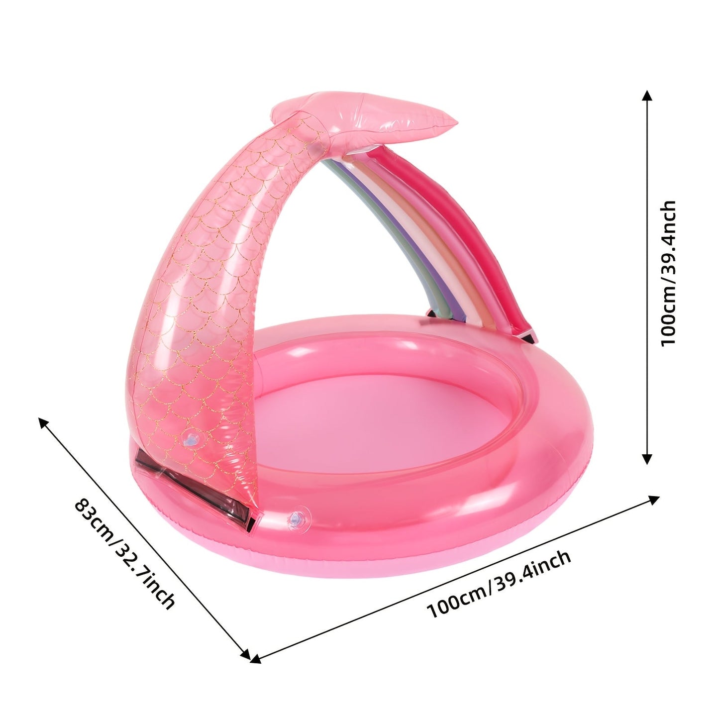 Frendorf | Aufblasbare Dinosaurierpool für Babys – Mit Sonnenschutz & Verspielt Design