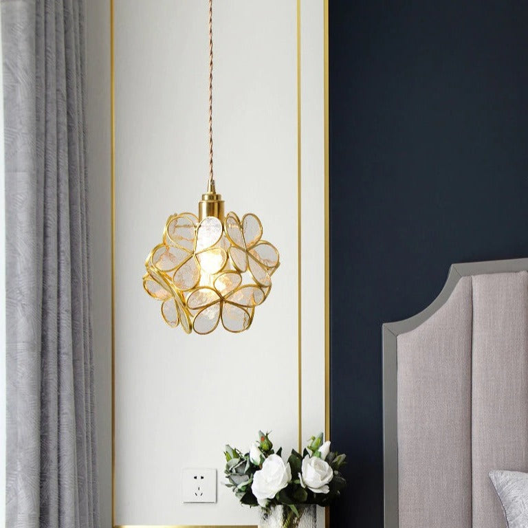 Frendorf | PetalGlow Glasblütenblatt-Pendelleuchte | Nordischer Stil | Elegantes Design für Ess- & Wohnzimmer