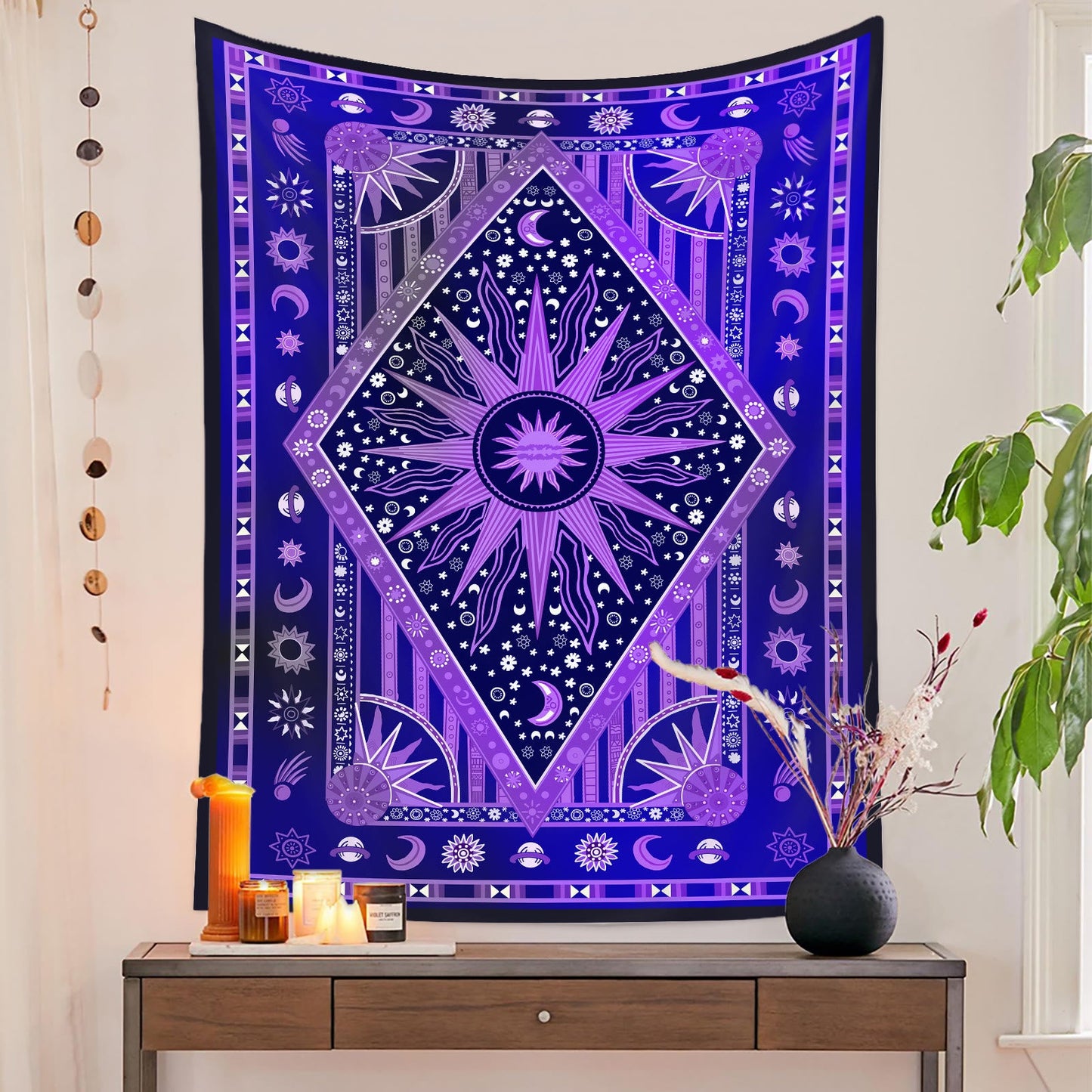 Frendorf Sun Rays Moon Bohemia Wandteppich