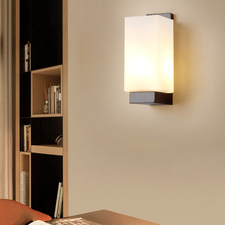Frendorf | BrightLeaf Elegance Wandlampe | Antler-Design | Holzelemente & Zylinderglas | Perfekt fürs Wohnzimmer