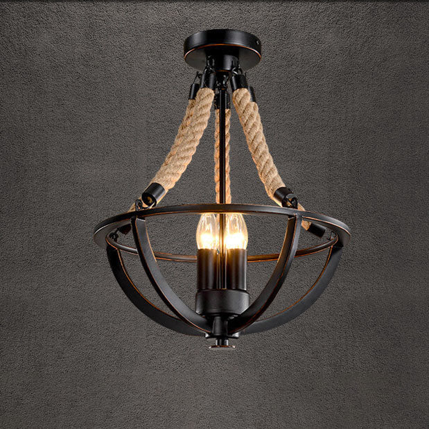 Industriel Eisen Schnur 3-Licht Insel Licht Kronleuchter