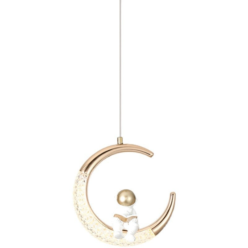 Frendorf | AstroMoon Kinder LED Pendelleuchte | Kreatives Astronautendesign | Mondlicht | Stimmungsvolle Beleuchtung