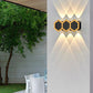 Frendorf | LumoHex Prime | Modernes Outdoor LED Wandlicht | Hexagon Schwarz-Gold Kombination