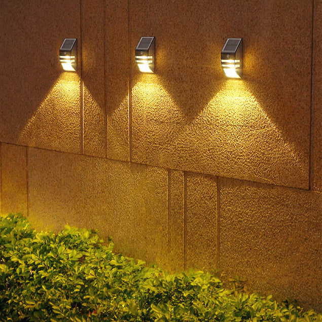 Frendorf | SolarRay Trapezoid LED Wandleuchte | Edelstahl | Bewegungssensor | Solarbetrieben | Outdoor Gartenlicht