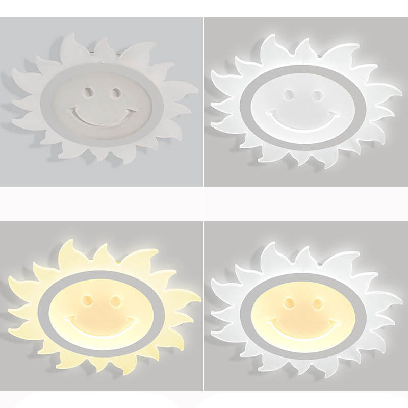 Frendorf | SunnyGlow Smiley LED Deckenleuchte | Cartoon Design | Warm- & Weißlicht | Dimmbar | Kinderzimmer