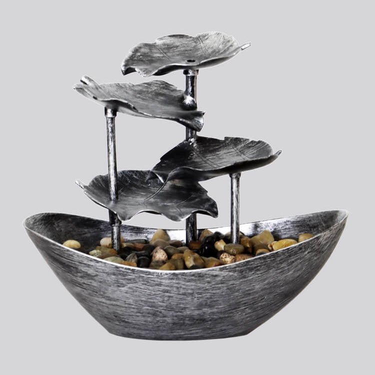 Frendorf | Aqualis Flow LED Tischbrunnen | Kreatives Lotusblatt-Design | Dekorative Lampe mit Wasserlauf