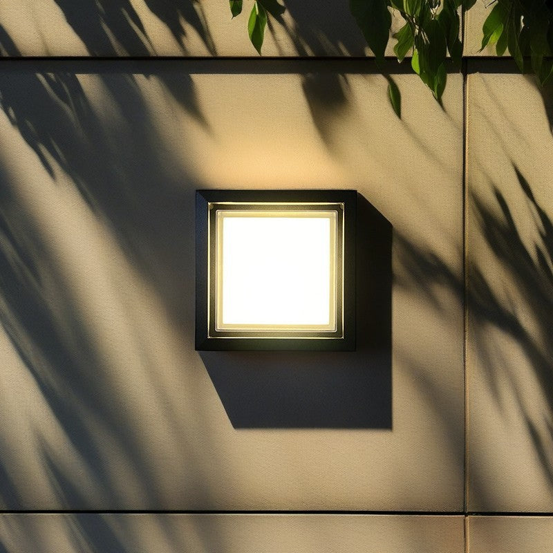 Frendorf | LumenSquare Waterproof LED Außenwandleuchte | Zeitloses Aluminium-Acryl Design | Garten- und Terrassenbeleuchtung