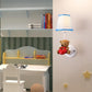 Zeitgenössische kreative Cartoon-Resin-Einhorn-Stoffschirm 1-Licht-Kinder-Wandlampe für das Schlafzimmer
