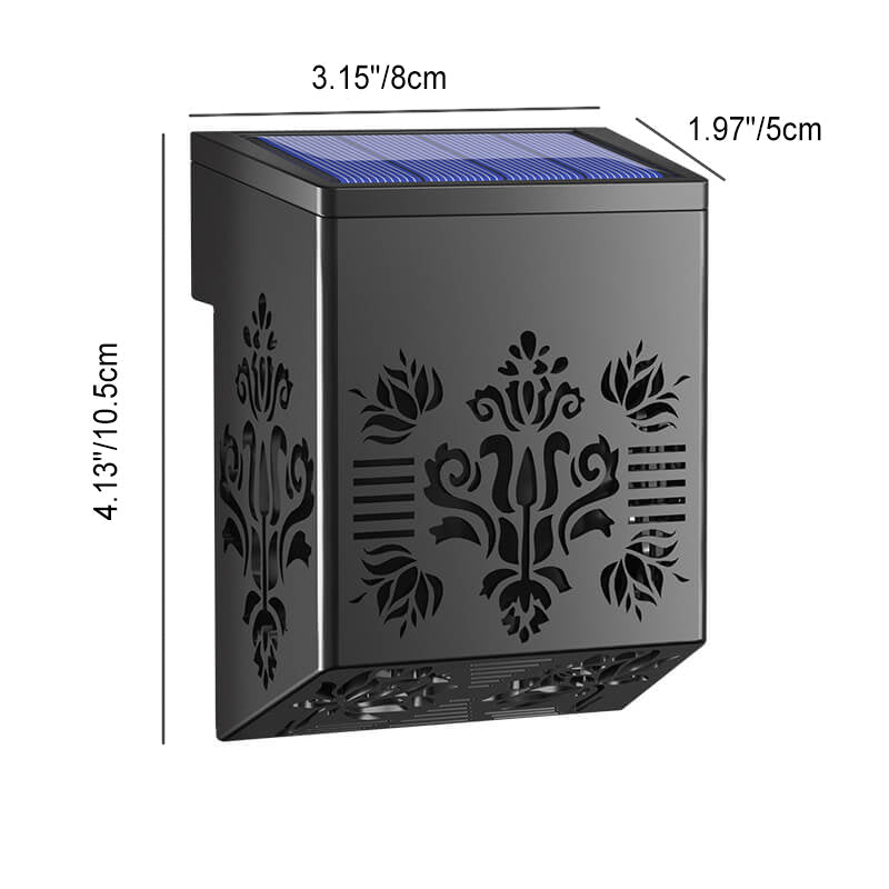 Solar Outdoor Square Hollow Design LED Patio Decoration Wandlampe