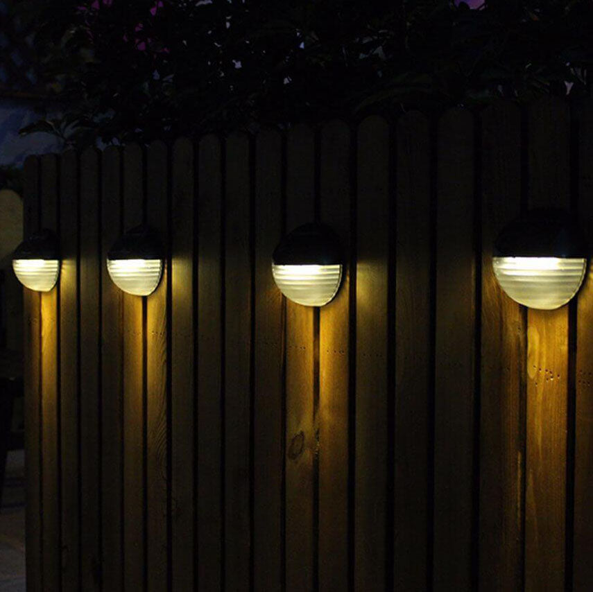 Frendorf | SolarArc LED Wandleuchte | Halbkreisdesign | Solarbetrieben | Außenlampe für Garten & Zaun | 6 LEDs