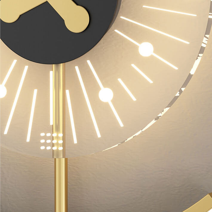 Frendorf | LumeClock LED Wandleuchte | Kreatives Uhrendesign | Goldrahmen | Stimmungsvolle Beleuchtung für Wohnzimmer
