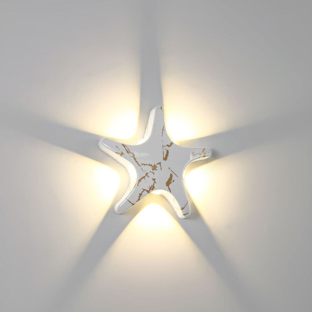 Zeitgenössische Einfachheit Aluminium Seestern Design LED wasserdichte Wandlaterne Lampe für Außenterrasse